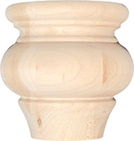 3-1/2" x 3-7/8" Tall Poplar Wood Feet (3575)