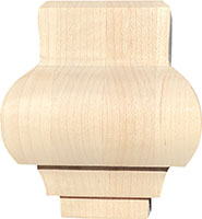 2" x 2" x 3-3/8" Tall Poplar Wood Feet (3578)